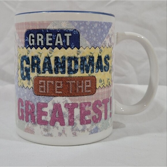Abbey Press GREAT GRANDMAS ARE THE GREATEST quilted heart patchwork coffee mug - Picture 1 of 4